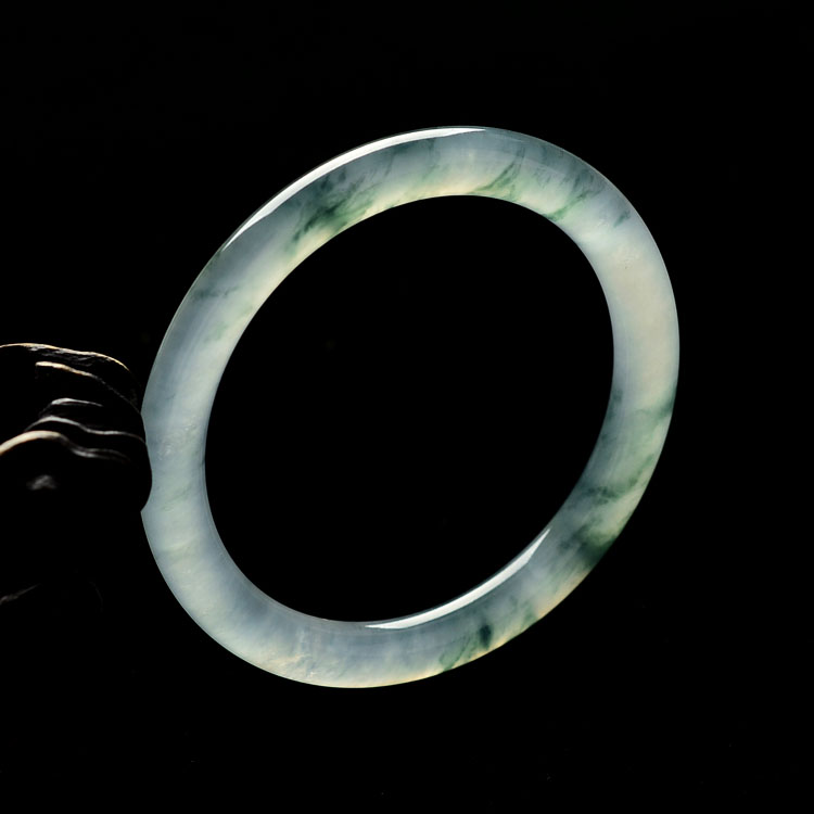 (超值推荐)冰种飘花圆条手镯(54.9mm)