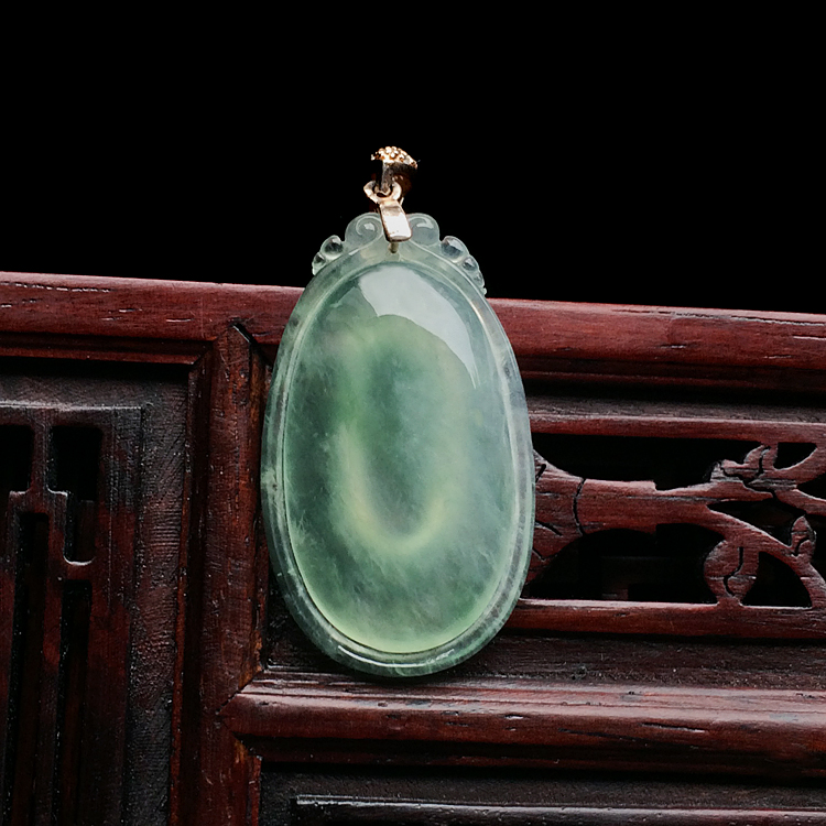 冰种晴水福在眼前挂件