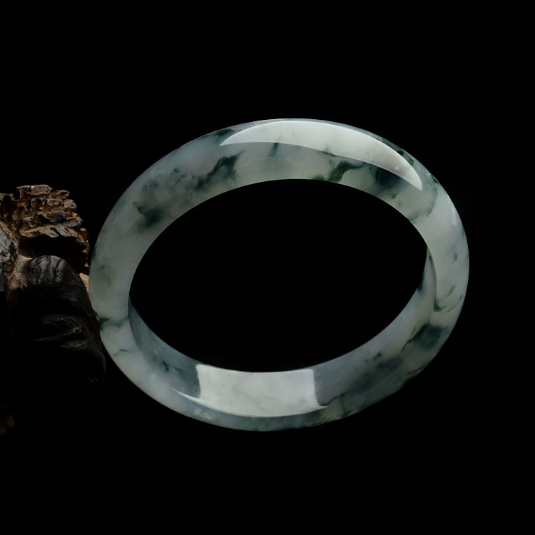 (超值推荐)糯冰种飘花手镯(55mm)