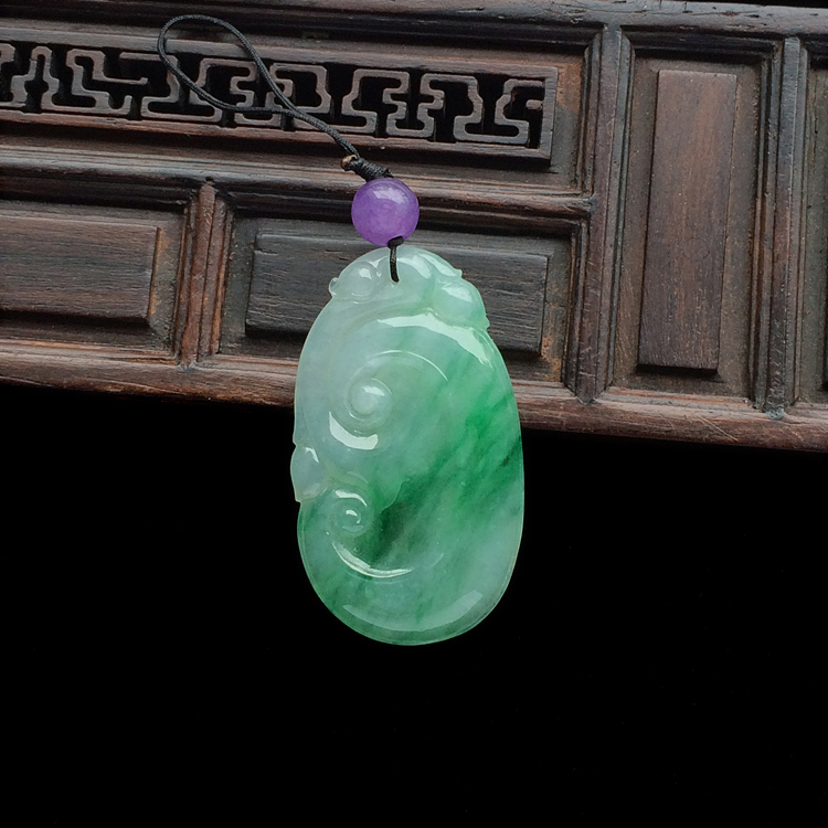 （超值推荐）糯冰种飘翠如意挂件