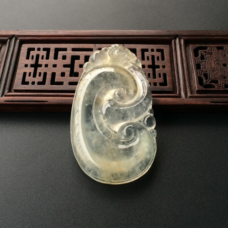 (超值推荐)冰种黄翡如意挂件