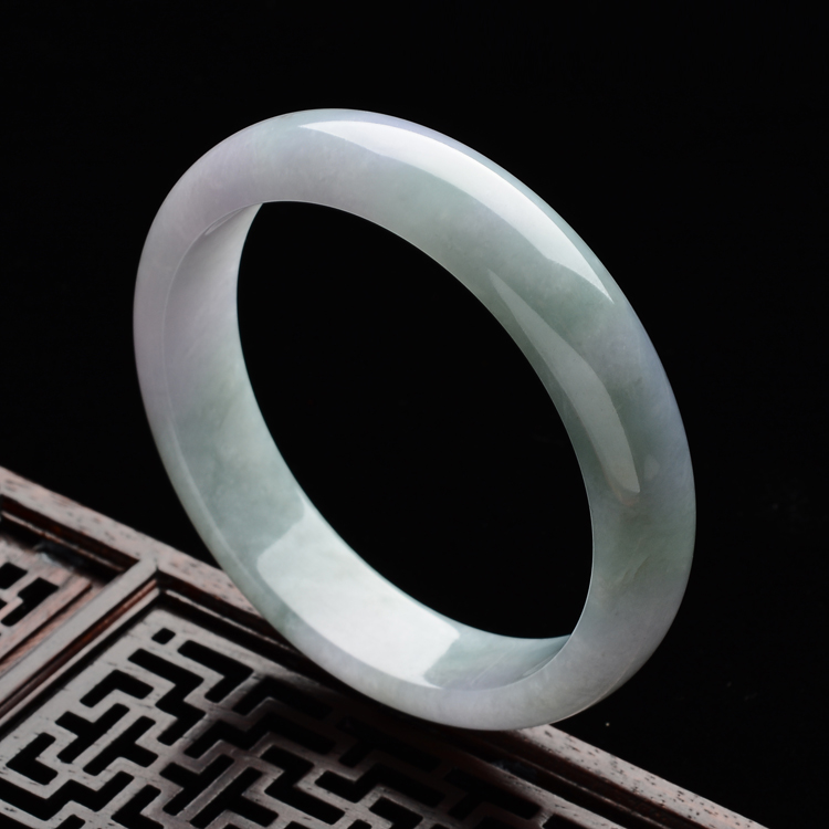(超值推荐)糯冰种紫罗兰带晴水手镯(59.5mm)