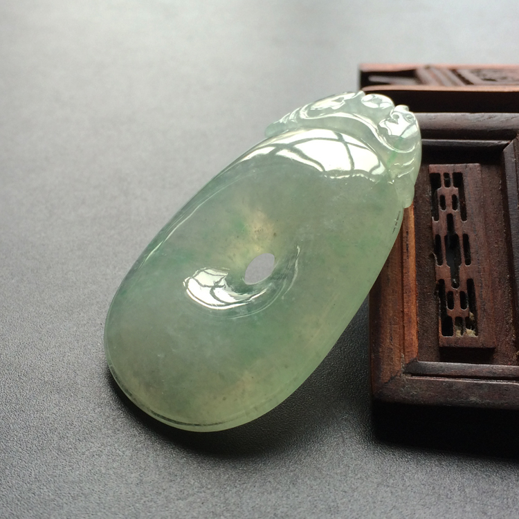 (超值推荐)冰种晴水略飘花福在眼前挂件