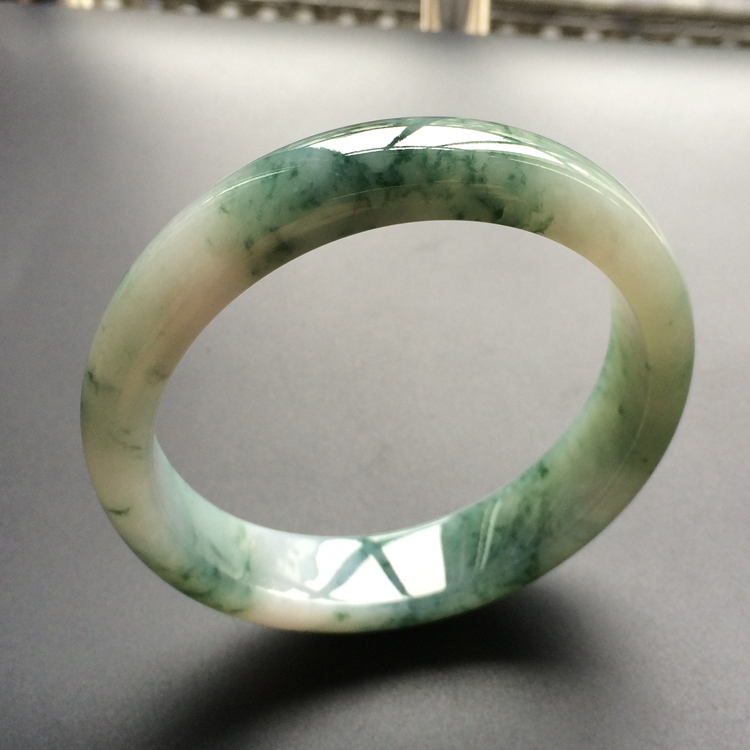 (超值推荐)糯冰种飘花手镯(60.5mm)