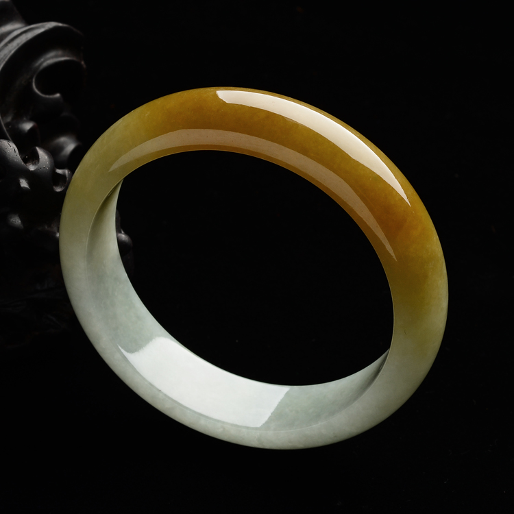 (超值推荐)糯冰种晴水黄翡手镯(58.1mm)