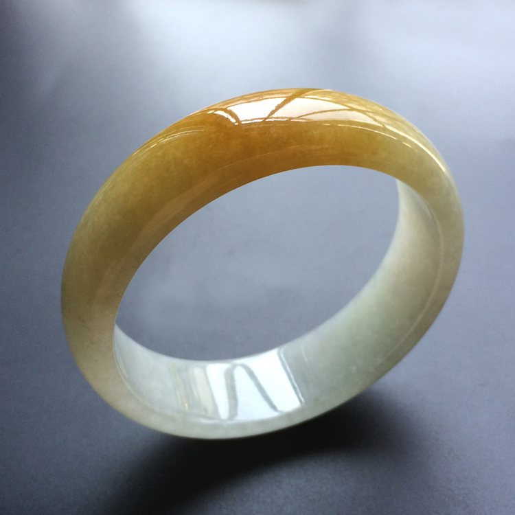 (超值推荐)糯冰种晴水黄翡手镯(58.5mm)