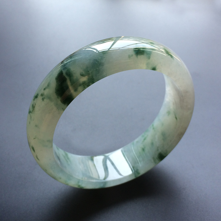 (超值推荐)糯冰种飘花手镯(59.1mm)