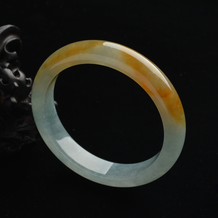(超值推荐)糯冰种晴水黄翡手镯(58.2mm)