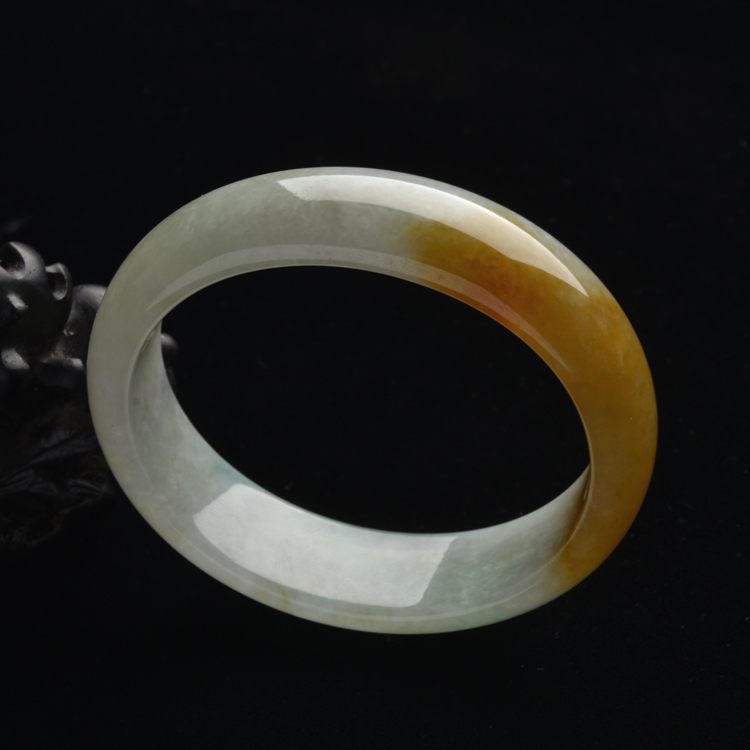 (超值推荐)糯冰种晴水带黄翡贵妃镯(55.5mm-50.8mm)