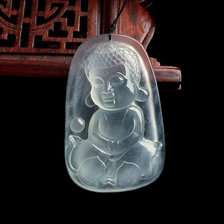 （超值推荐）冰玻种淡晴水宝宝佛挂件