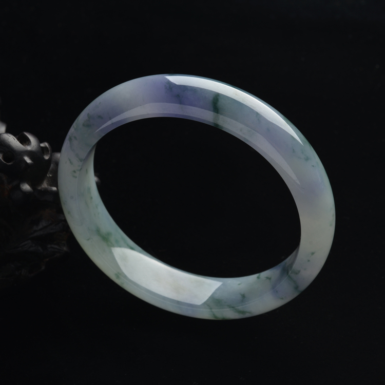 (超值推荐)糯冰种紫罗兰飘花手镯(57.4mm)