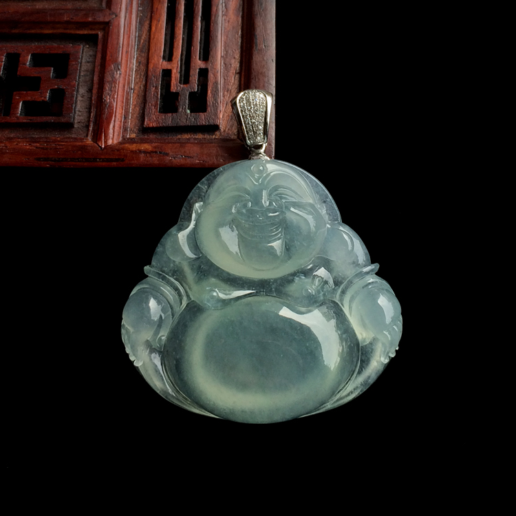 冰种晴水玉佛挂件
