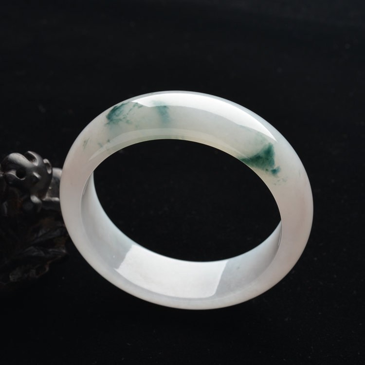 (超值推荐)糯冰种飘蓝花手镯(57.7mm)
