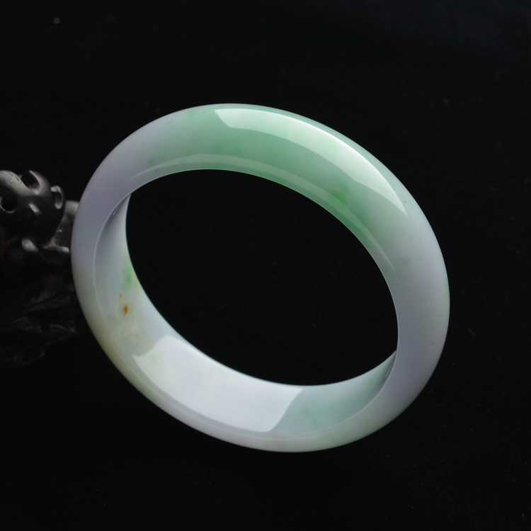 (超值推荐)糯冰种春带彩手镯(58.7mm)