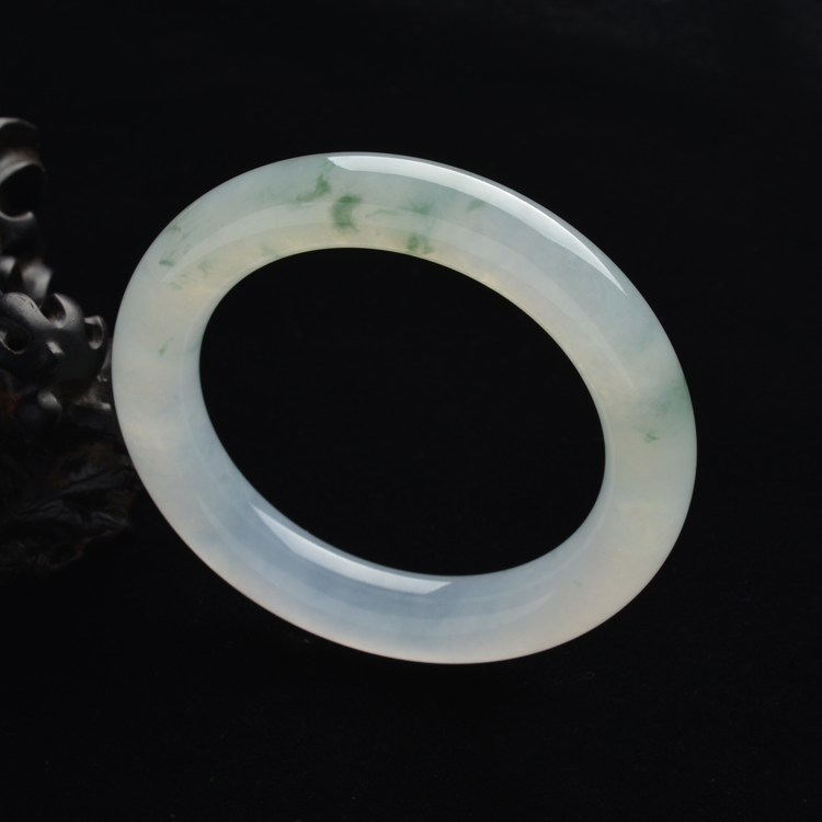 (超值推荐)冰种飘花圆条手镯(56.2mm)