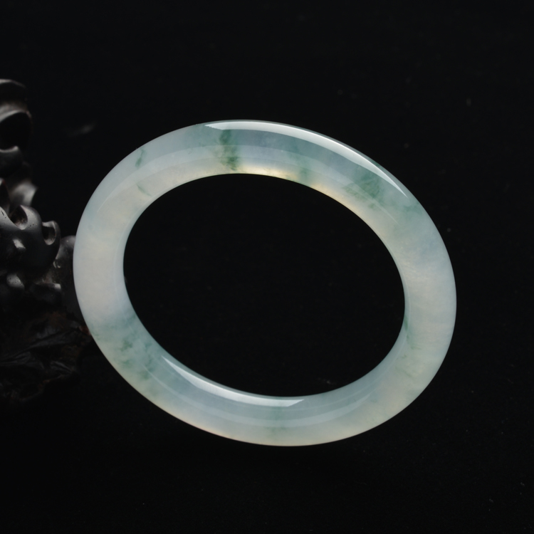 (超值推荐)冰种晴水飘花圆条手镯(53.7mm)