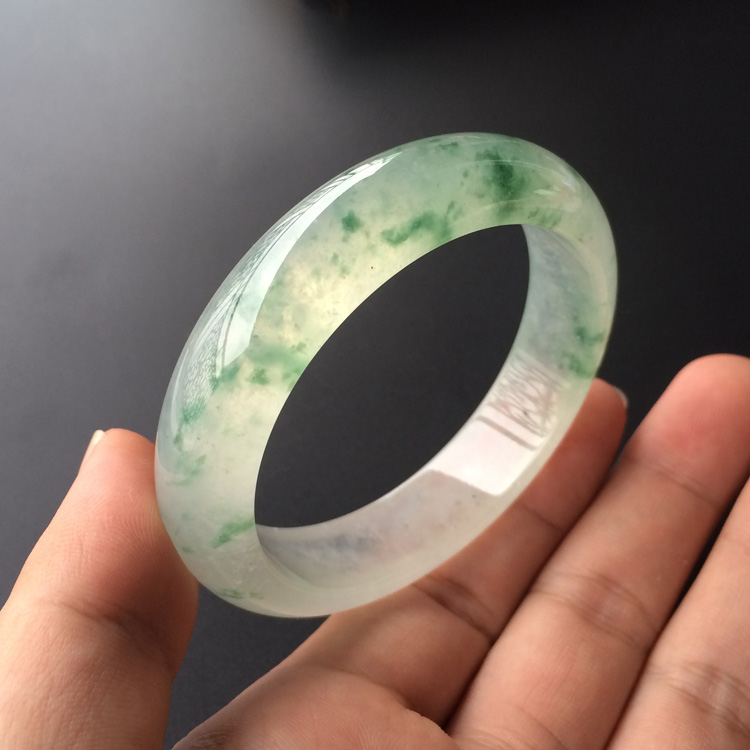 (超值推荐)冰种飘花手镯(55.6mm)