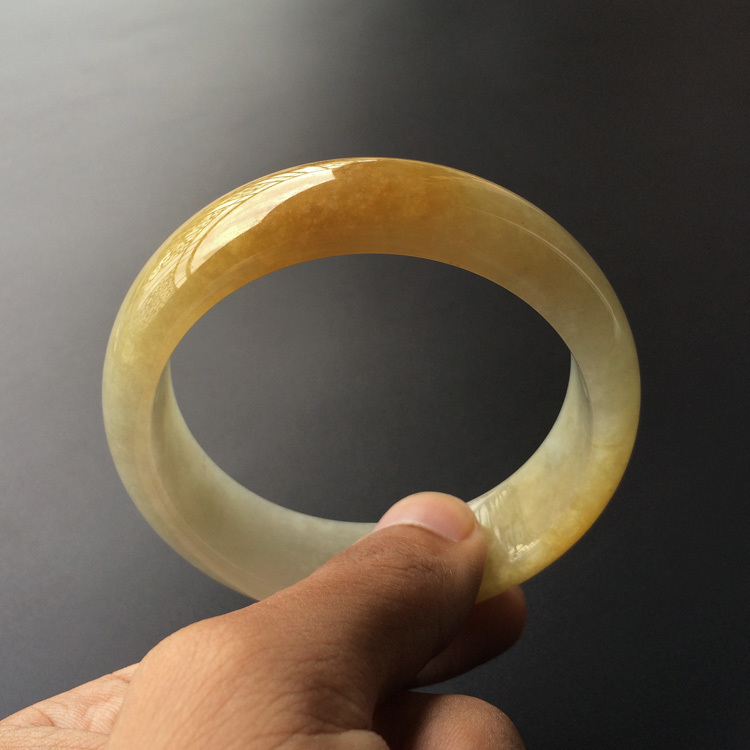 (超值推荐)糯冰种黄翡手镯(58.3mm)