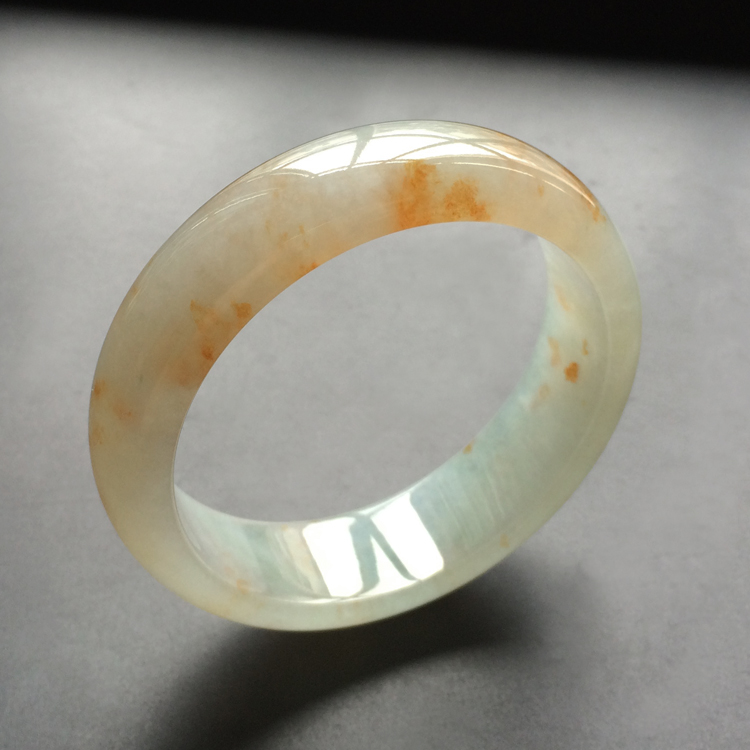 (超值推荐)糯冰种飘黄翡手镯(59.4mm)