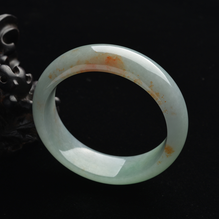 (超值推荐)糯冰种晴水飘红花手镯(52.4mm)