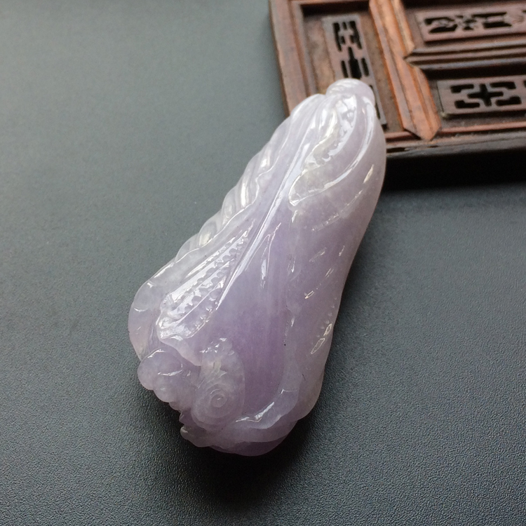 (超值推荐)糯冰种紫罗兰白菜挂件