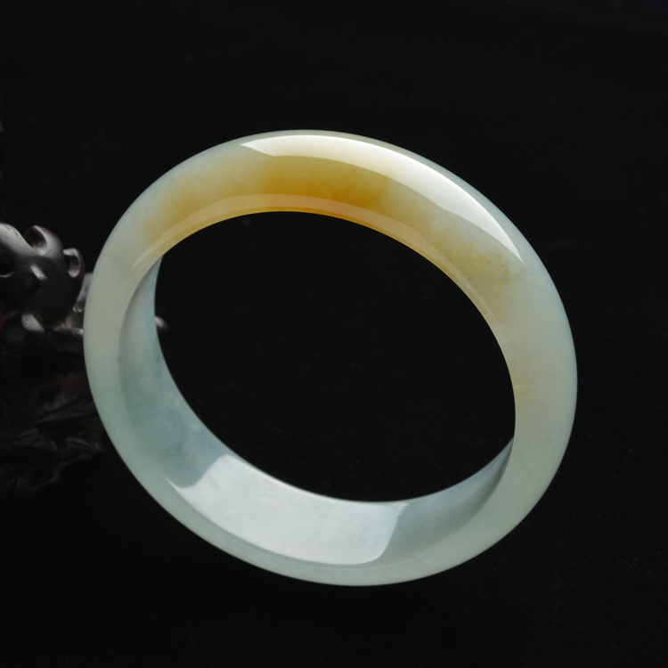 (超值推荐)糯冰种晴水黄翡手镯(57mm)