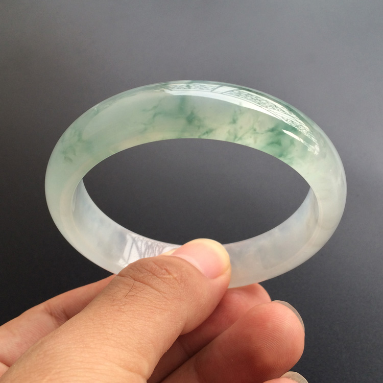 (超值推荐)冰种飘花手镯(59mm)