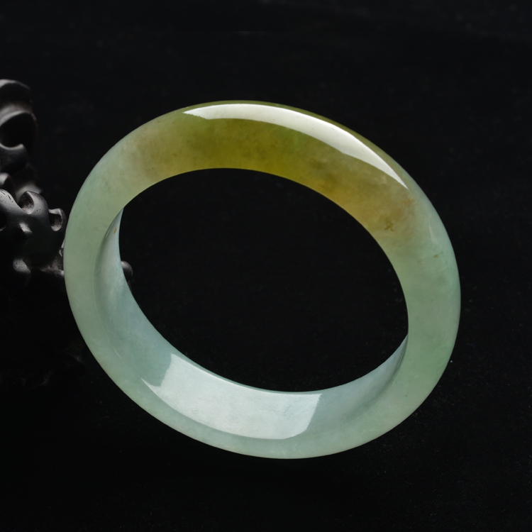 (超值推荐)糯冰种晴水褐黄翡手镯(57.7mm)