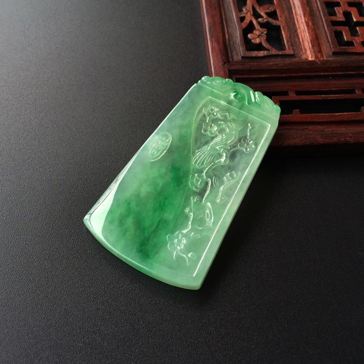 (超值推荐)冰种飘翠喜上眉梢挂件