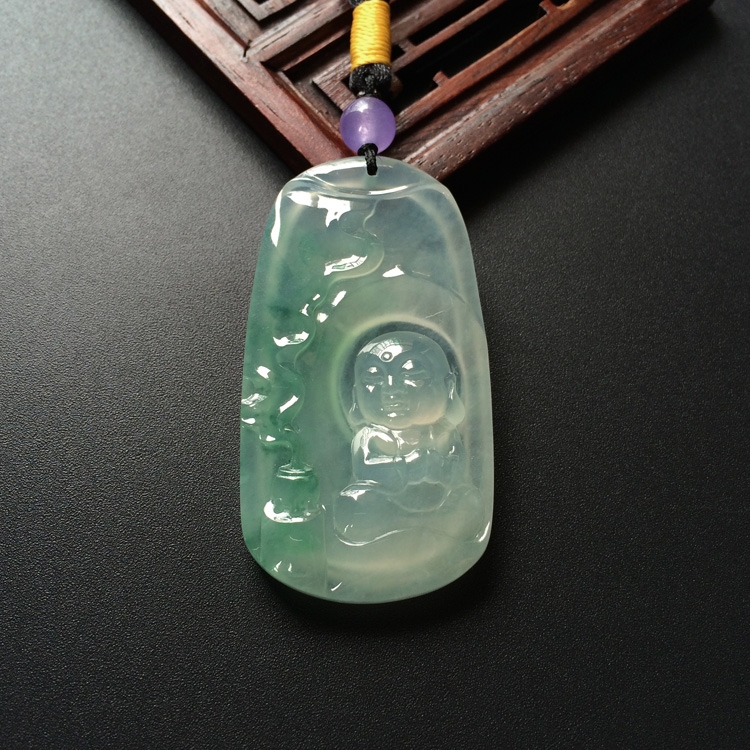 (超值推荐)冰种飘花宝宝佛挂件