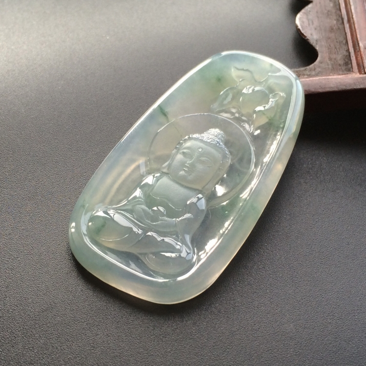 (超值推荐)冰种晴水飘花宝宝佛挂件