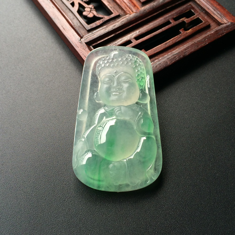(超值推荐)冰种飘翠宝宝佛挂件