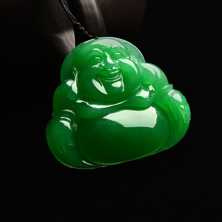 （超值推荐）冰种阳绿玉佛挂件
