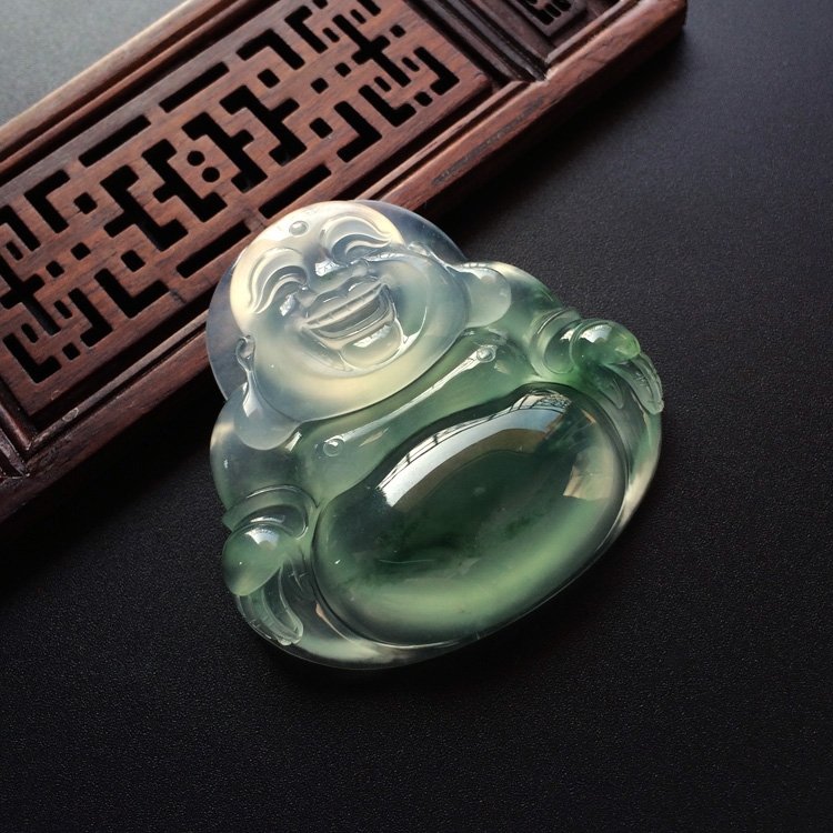 (超值推荐)冰种飘花玉佛挂件