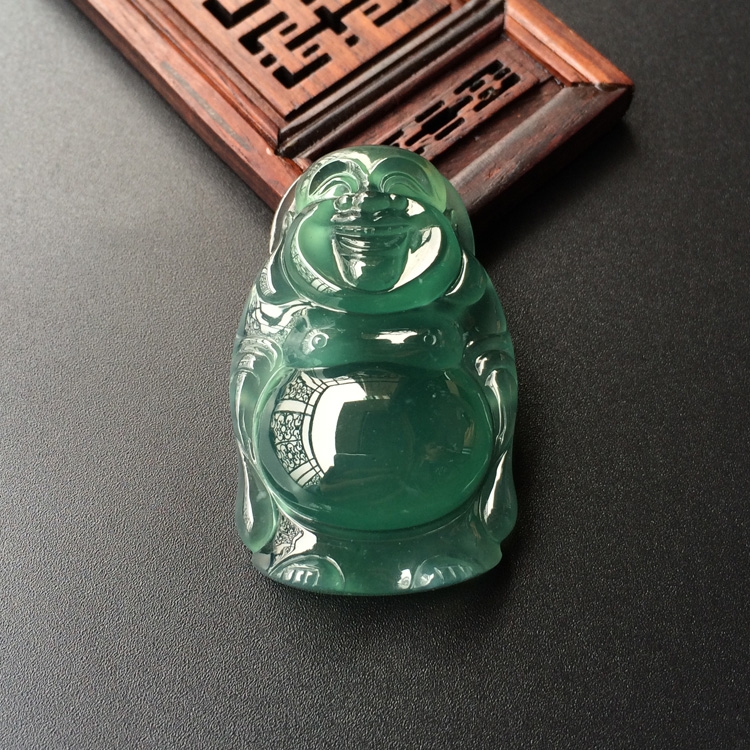 (超值推荐)冰种蓝水站佛挂件