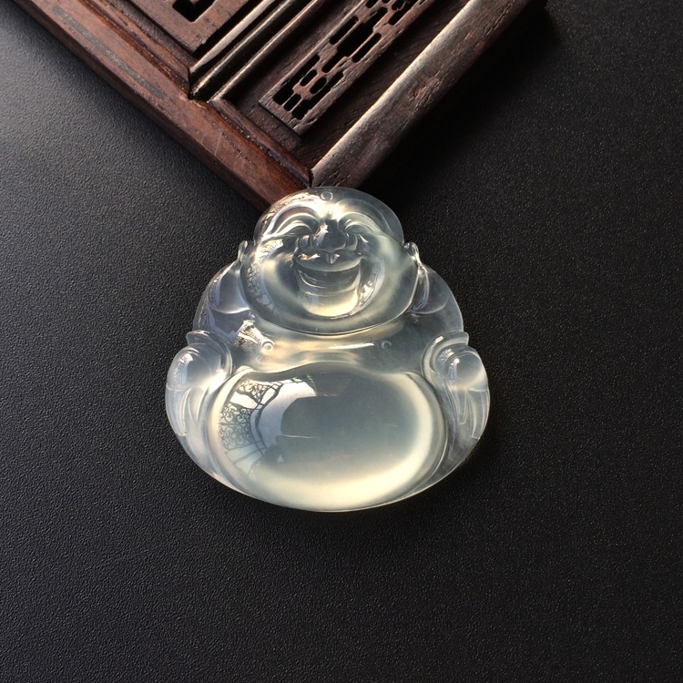 (超值推荐)冰种淡晴水玉佛胸坠面