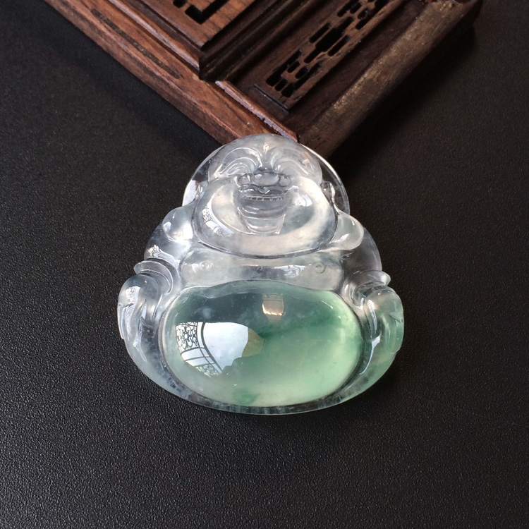 (超值推荐)冰种飘花玉佛挂件