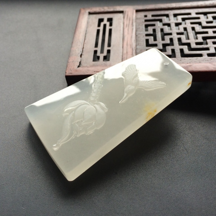 (超值推荐)冰种略带黄翡一品清廉挂件