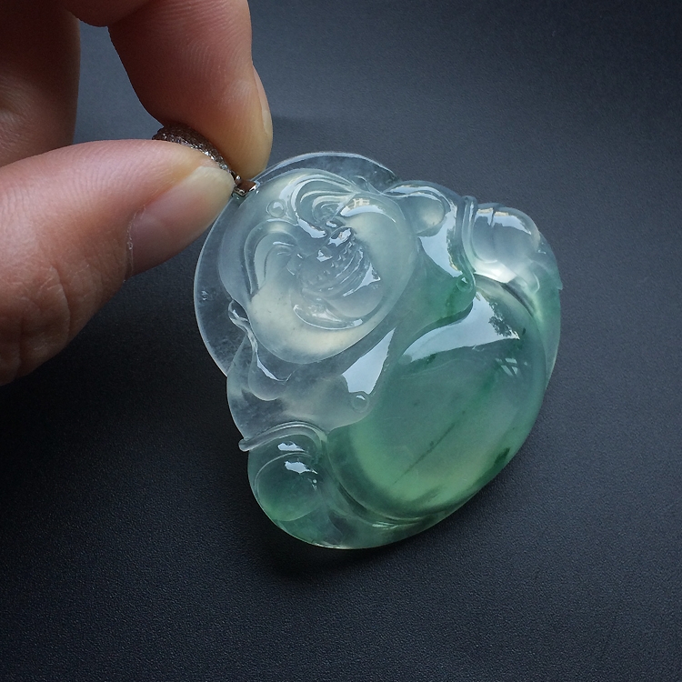 （超值推荐）冰种飘花玉佛挂件