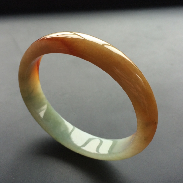 (超值推荐)糯冰种晴水红黄翡贵妃镯(56.8mm-50.7mm)