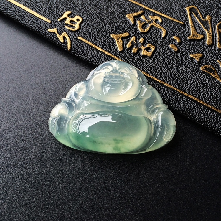 (超值推荐)冰种飘花玉佛挂件