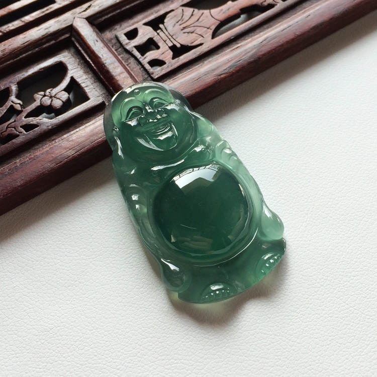 (超值推荐)冰种蓝水站佛挂件
