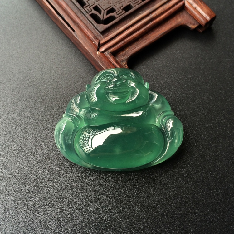 (超值推荐)冰种蓝水玉佛胸坠面