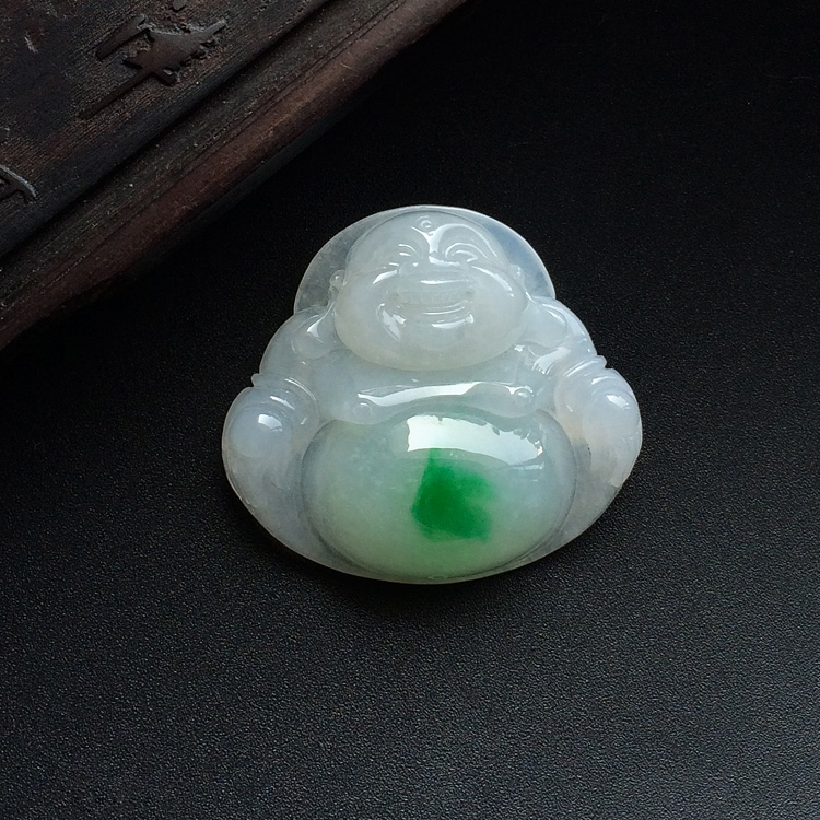 （超值推荐）糯冰种飘翠玉佛挂件