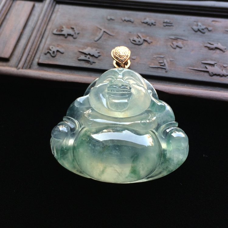 （超值推荐）冰种飘花玉佛挂件