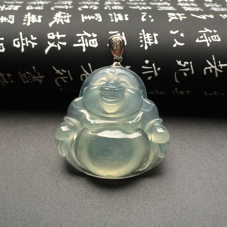 （超值推荐）冰种略飘花玉佛挂件
