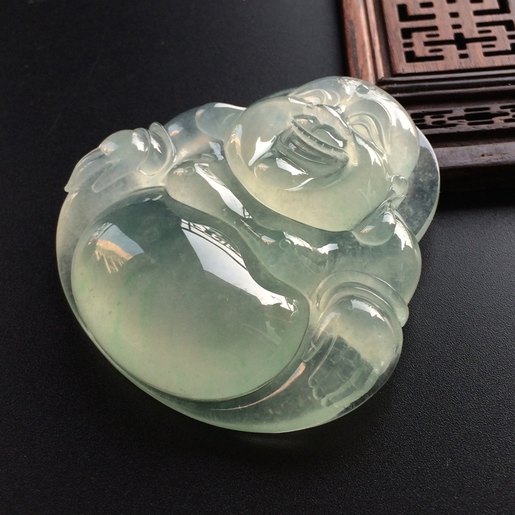 (超值推荐)冰种淡晴水略飘翠玉佛挂件