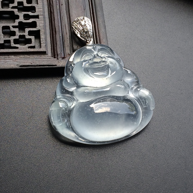 （超值推荐）冰玻种淡晴水玉佛挂件