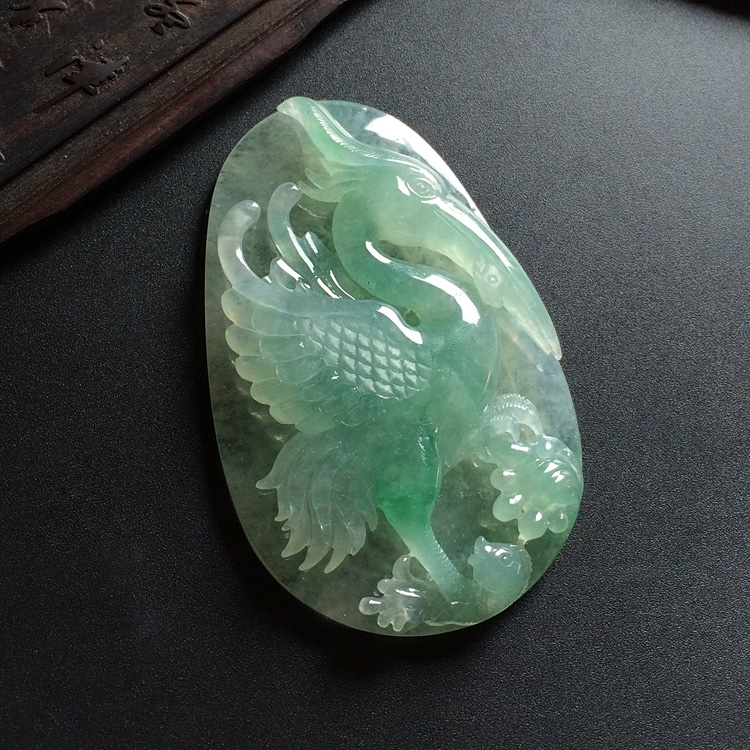 糯冰种晴水一路有余挂件