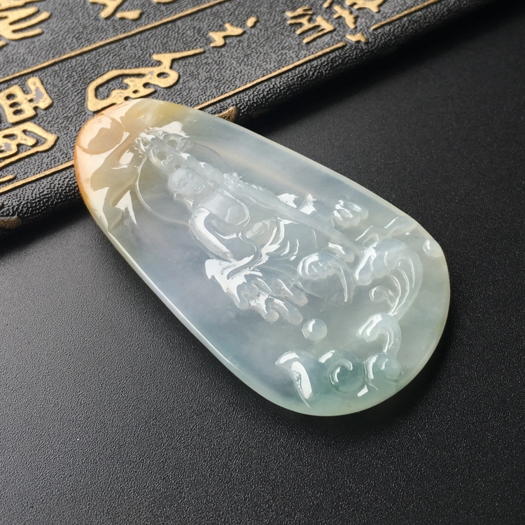 (超值推荐)冰种晴水褐黄翡地藏王挂件